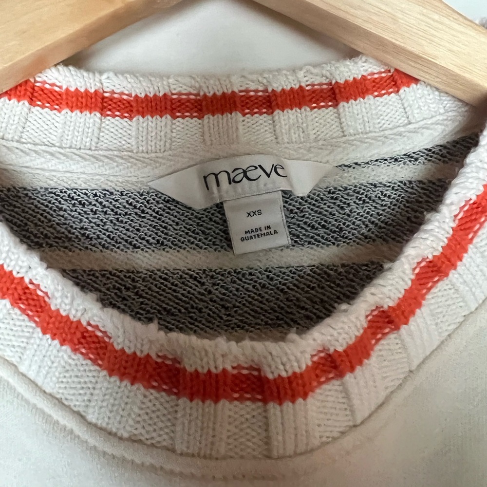 Anthropologie Maeve striped crop sweatshirt - Picture 8 of 9